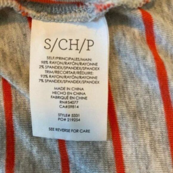 CAbi Women's Ruffle Tank 5331 Orange/Gray Striped Asymmetrical Top Sz Small - Picture 5 of 5